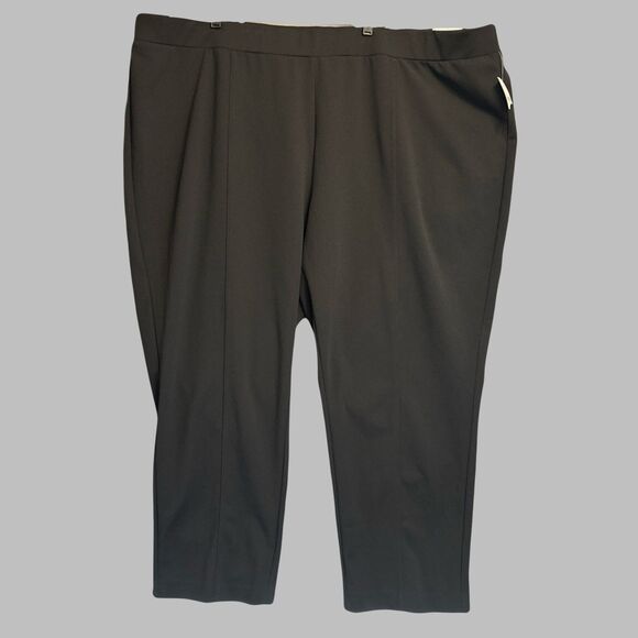 NWT Catherines Crepe Knit Pull-on Slim Pants Plus Size 5X (34/36) Black Office - Picture 2 of 9